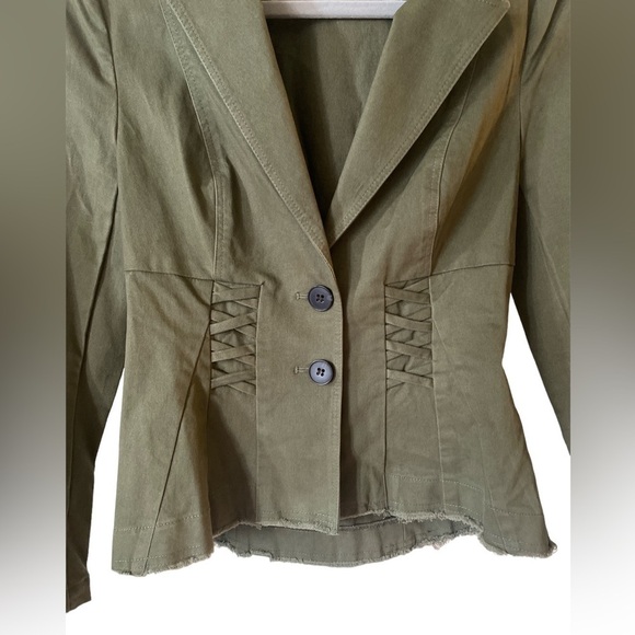 Intermix Luck Lace Up Blazer Green Size Small - Picture 8 of 9